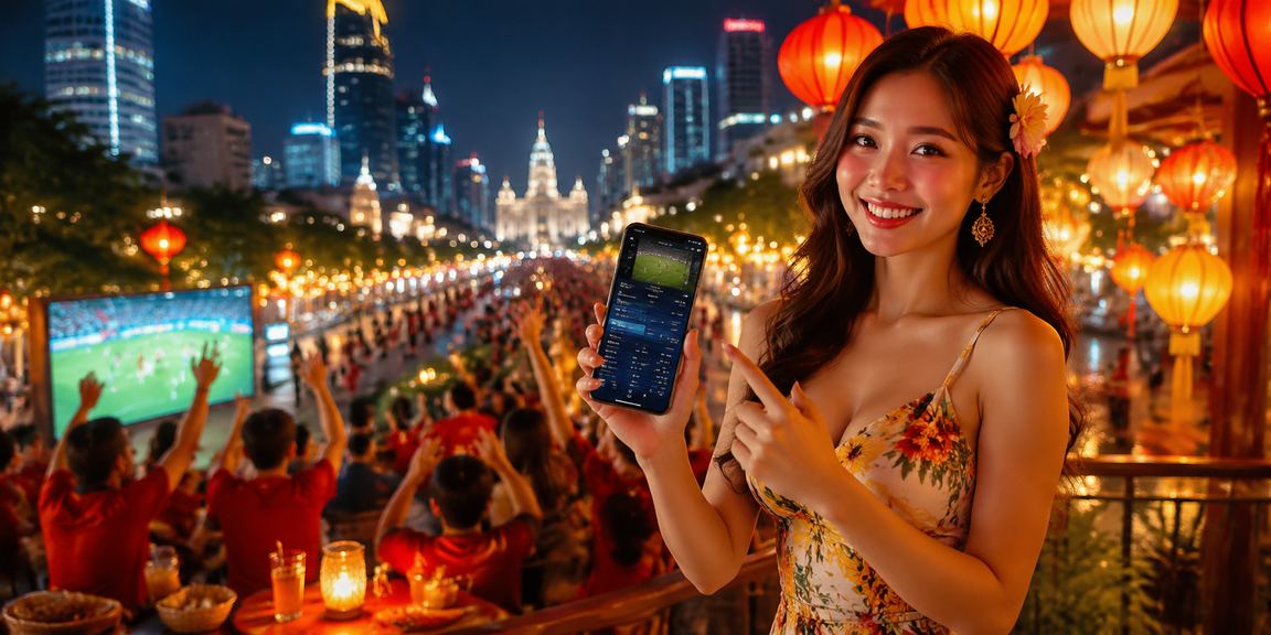 Người chơi esports kiểm tra tiền thưởng trên điện thoại trong không khí lễ hội đèn lồng TP.HCM